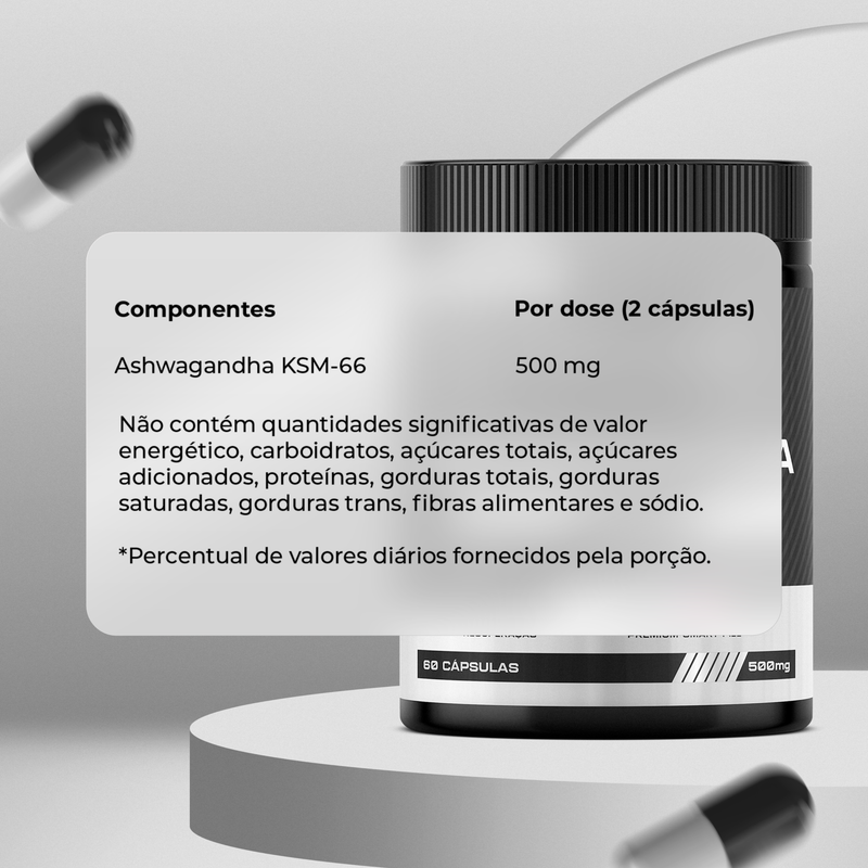 ASHWAGANDHA KSM66 - CONTROLE NATURAL DA ANSIEDADE E DO ESTRESSE | ENERGIA, FOCO E EQUILÍBRIO