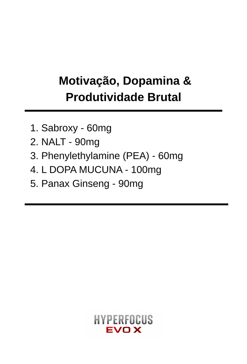 HYPERFOCUS EVO X - O NOOTRÓPICO MAIS AVANÇADO DO BRASIL (30 COMPOSTOS PREMIUM) - POTE COM 150 CÁPSULAS