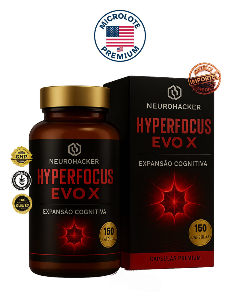 HYPERFOCUS EVO X - O NOOTRÓPICO MAIS AVANÇADO DO BRASIL (30 COMPOSTOS PREMIUM) - POTE COM 150 CÁPSULAS