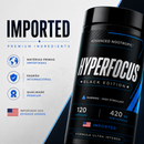 HYPERFOCUS BLACK EDITION 420mg - ADVANCED NOOTROPIC | 120 CÁPSULAS