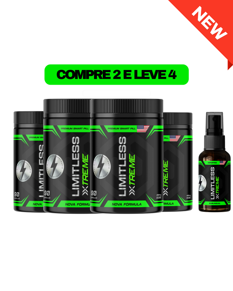 LIMITLESS XTREME - 90 CÁPSULAS  COMPRE 2 E LEVE 4 POTES + BRINDE: 1 LIMITLESS XTREME SUBLINGUAL