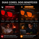 ÓCULOS NEURODARK DAVINCI BLOQUEADOR LUZ AZUL NOTURNO LENTE VERMELHA