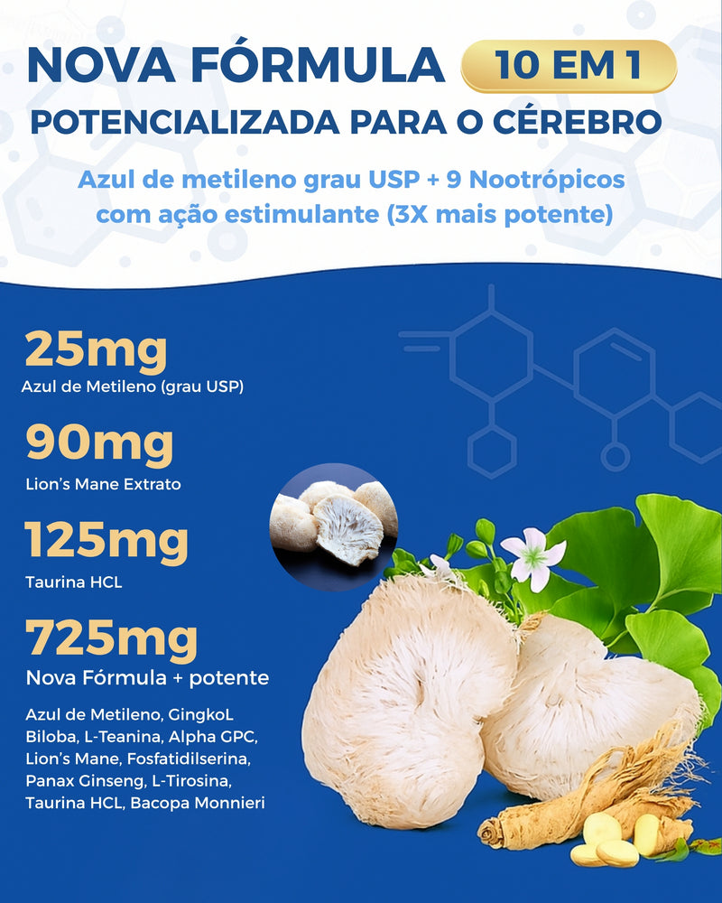 NEUROBLUE PULSE - FÓRMULA ESTIMULANTE 10 EM 1 | 60 CÁPSULAS