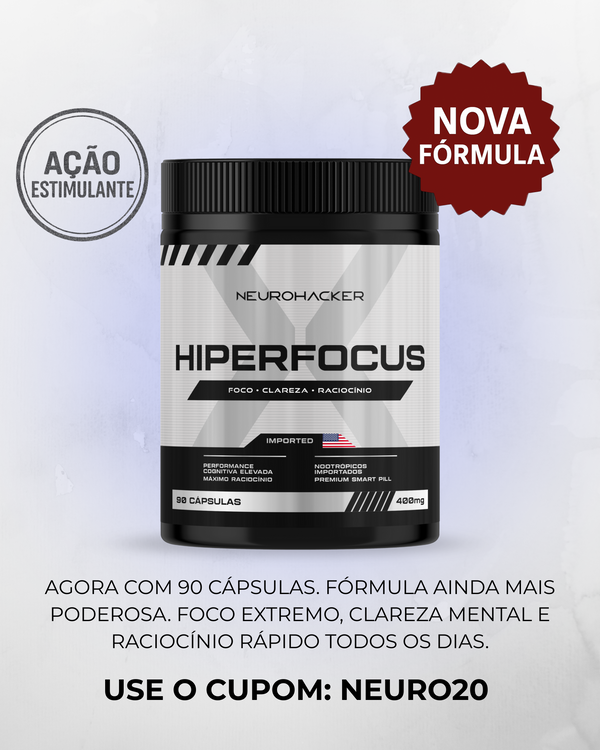 HIPERFOCUS X - Nootrópico Premium para Foco, Clareza e Raciocínio Rápido
