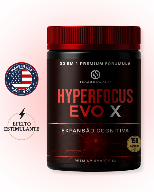HYPERFOCUS EVO X - O NOOTRÓPICO MAIS AVANÇADO DO BRASIL (30 COMPOSTOS PREMIUM) - POTE COM 150 CÁPSULAS