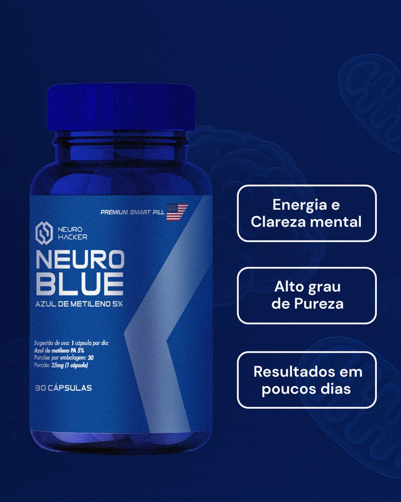 NEUROBLUE – AZUL DE METILENO PREMIUM | ENERGIA E FOCO AVANÇADO - 30 CÁPSULAS