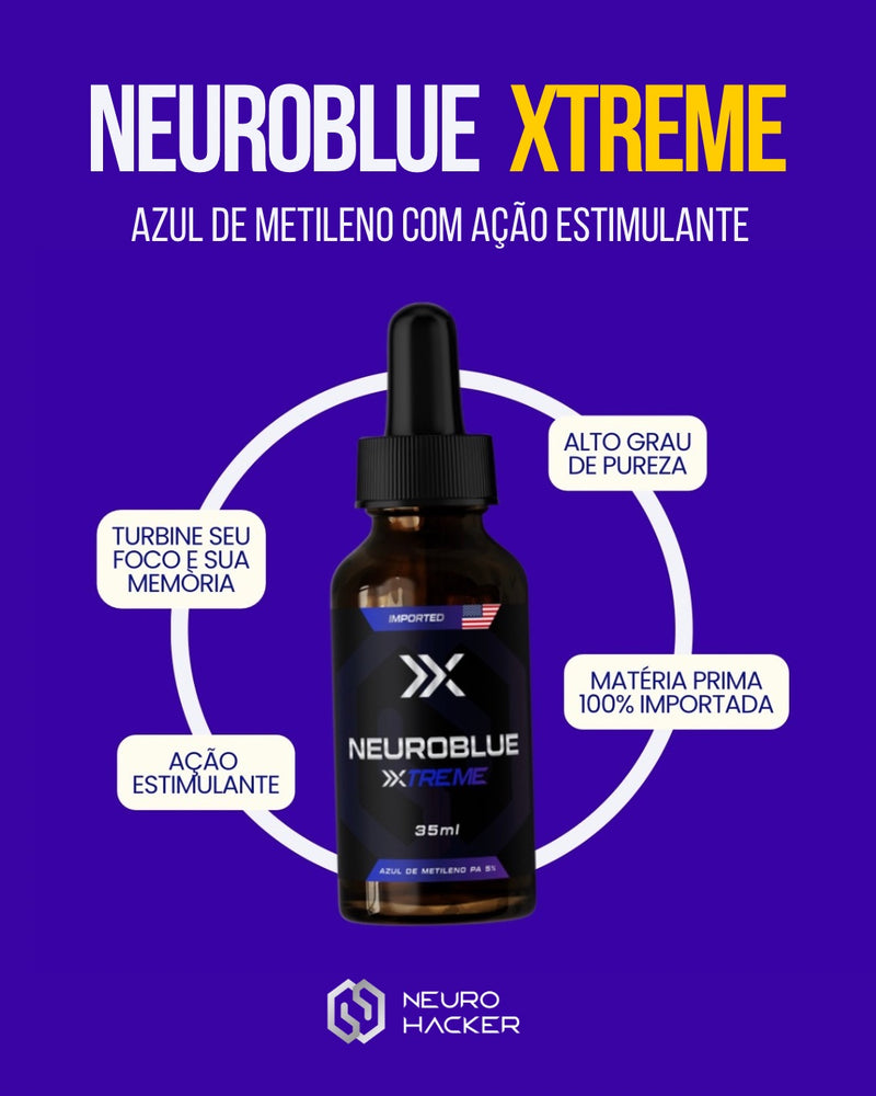 NEUROBLUE XTREME – AZUL DE METILENO COM AÇÃO ESTIMULANTE | FOCO, ENERGIA E PERFORMANCE MENTAL