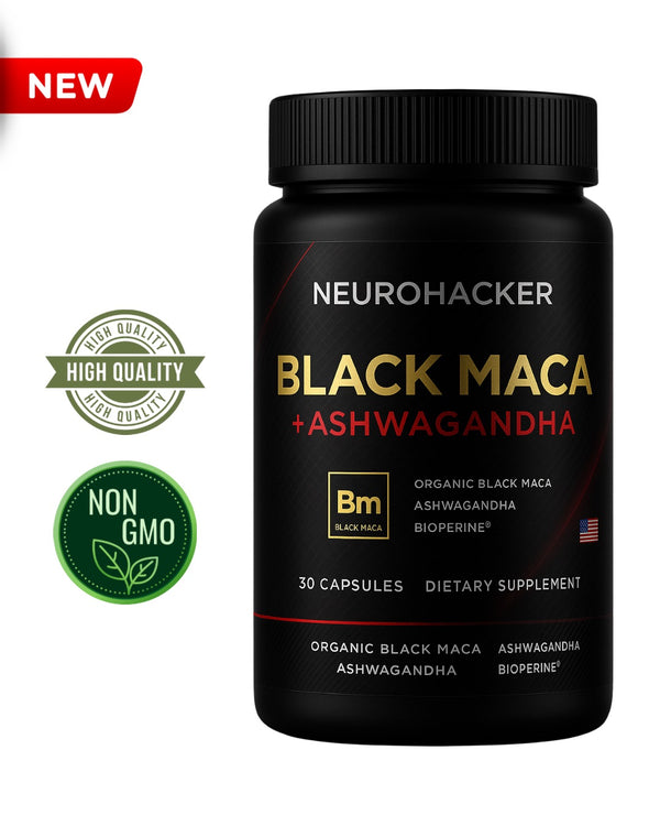 BLACK MACA NEUROHACKER + ASHWAGANDHA KSM66 – EQUILÍBRIO HORMONAL, LIBIDO E PERFORMANCE NATURAL