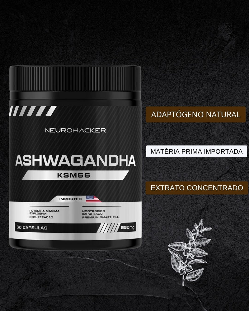 ASHWAGANDHA KSM66 - CONTROLE NATURAL DA ANSIEDADE E DO ESTRESSE | ENERGIA, FOCO E EQUILÍBRIO