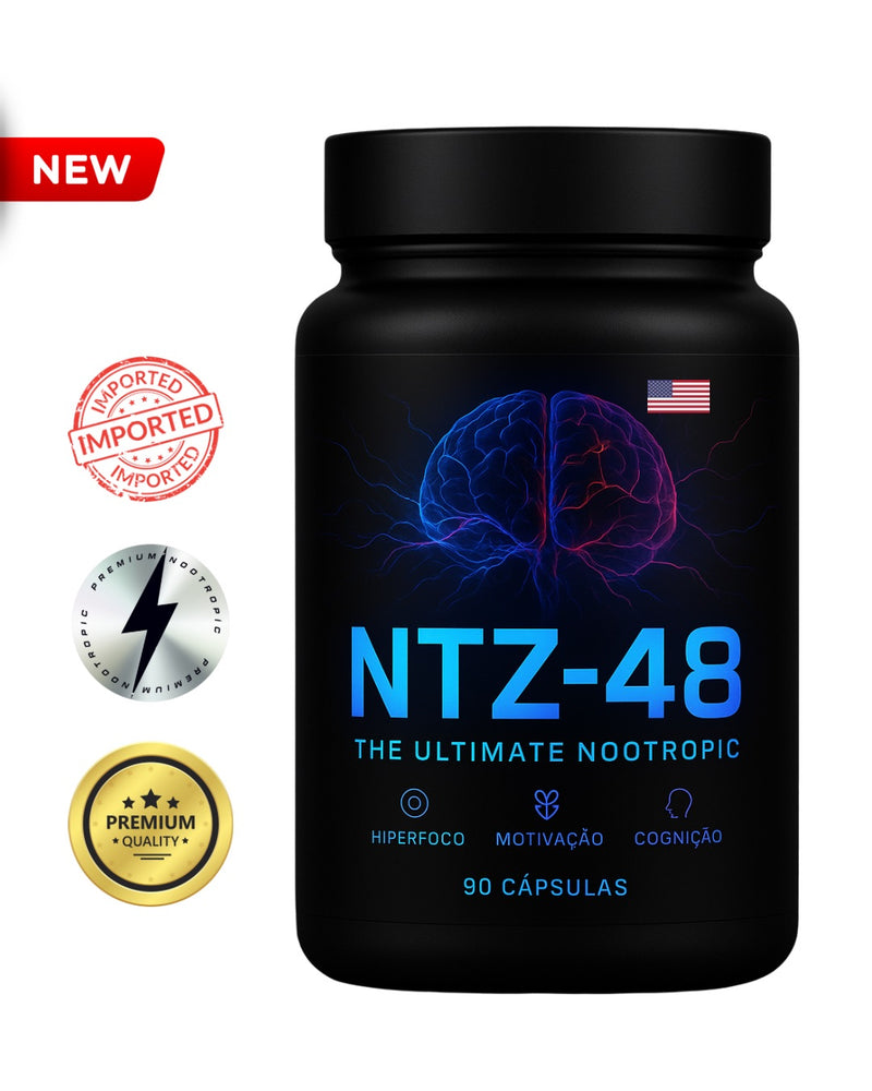 NTZ-48 | FOCO EXTREMO, MEMÓRIA AVANÇADA, E EXPANSÃO COGNITIVA – FÓRMULA PREMIUM COM 18 NOOTRÓPICOS – 90 CÁPSULAS