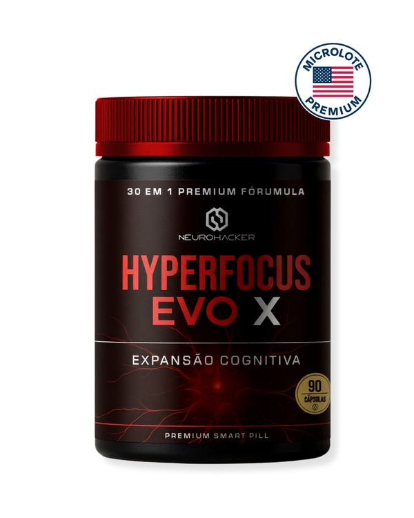 HYPERFOCUS EVO X - O NOOTRÓPICO MAIS AVANÇADO DO BRASIL (30 COMPOSTOS PREMIUM) - POTE COM 90 CÁPSULAS